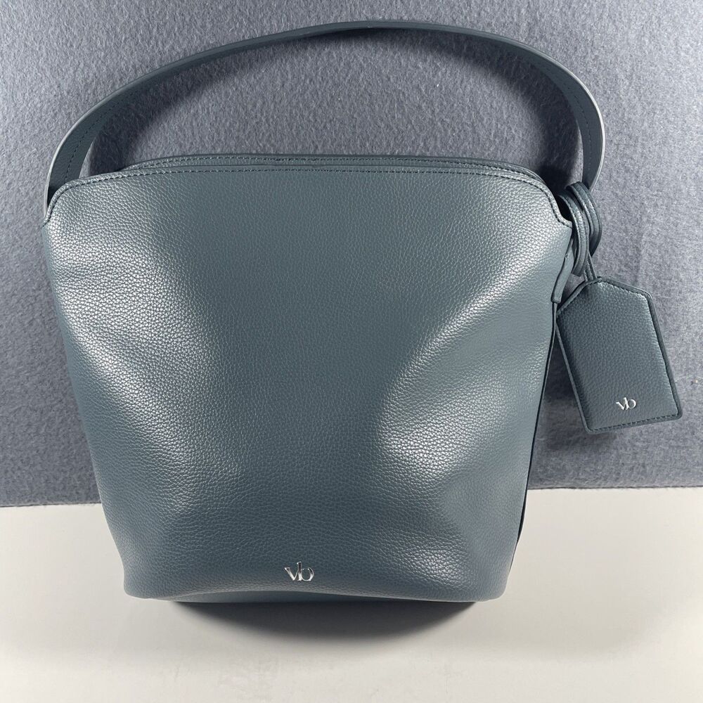 Vera Bradley Women's Outlet Faux Leather Slouchy Bucket Shoulder Bag Quiet Shade